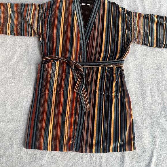 Vintage Christian Dior De Chambre RobeBohemian Velvet StripeFair Condition
